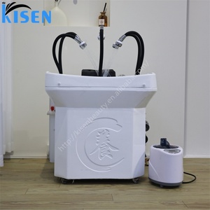 Kisen Bac de lavage de cheveux portable sans tuyauterie, avec réservoir de stockage d'eau de 60 litres, pour spa capillaire et salon, avec plateau japonais - Product Image 3