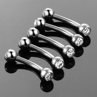 Gaby 16G Titane G23 ASTM-F136 Anneaux de Daith à filetage externe, Anneau de Sourcil, Anneau Prince Albert, Piercing à Gemmes Colorées, Bijoux de Corps