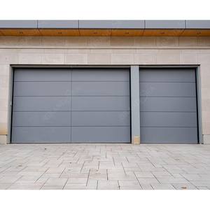 <span class=keywords><strong>Porte</strong></span> de <span class=keywords><strong>garage</strong></span> moderne en acier noir 6x6m pour maisons résidentielles avec ensemble complet d'accessoires de conception de surface finie - Product Image 5