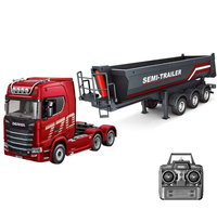 Nouveau modèle 2026 Huina 1501 Tracteur sous licence Scania 770S V8 1/18 RC, modèle de camion benne à plateau et semi-remorque télécommandé 2.4G