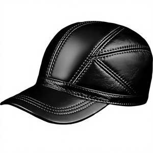 <b>Men</b> Cowhide hat <b>Winter</b> Warm Outdoor Protect Ear Real Leather Adjustable Baseball <b>Cap</b> - Product Image 1