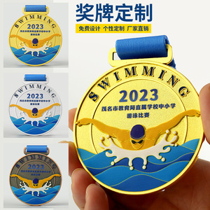 Medalla Deportiva de Metal 3D Personalizada, Medalla de Placa para Actividades Comunitarias, Natación, Escuela, Empresa, Equipo, Oro, Plata, Bronce - Product Image 3
