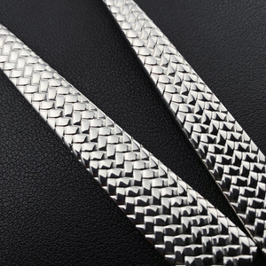Cuillère en acier inoxydable 304 avec manche en corde tressée, ronde, réutilisable, pour la table de fête - Product Image 4