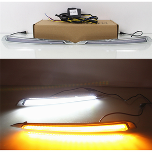 Feux de jour LED DRL pour Peugeot 308 2016 2017 2018 avec clignotants jaunes et feux antibrouillard - Product Image 2
