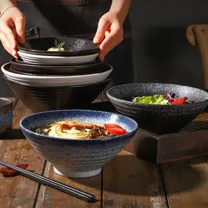 Cuenco de cerámica japonés seguro para lavavajillas Udon Soba Ramen para restaurante