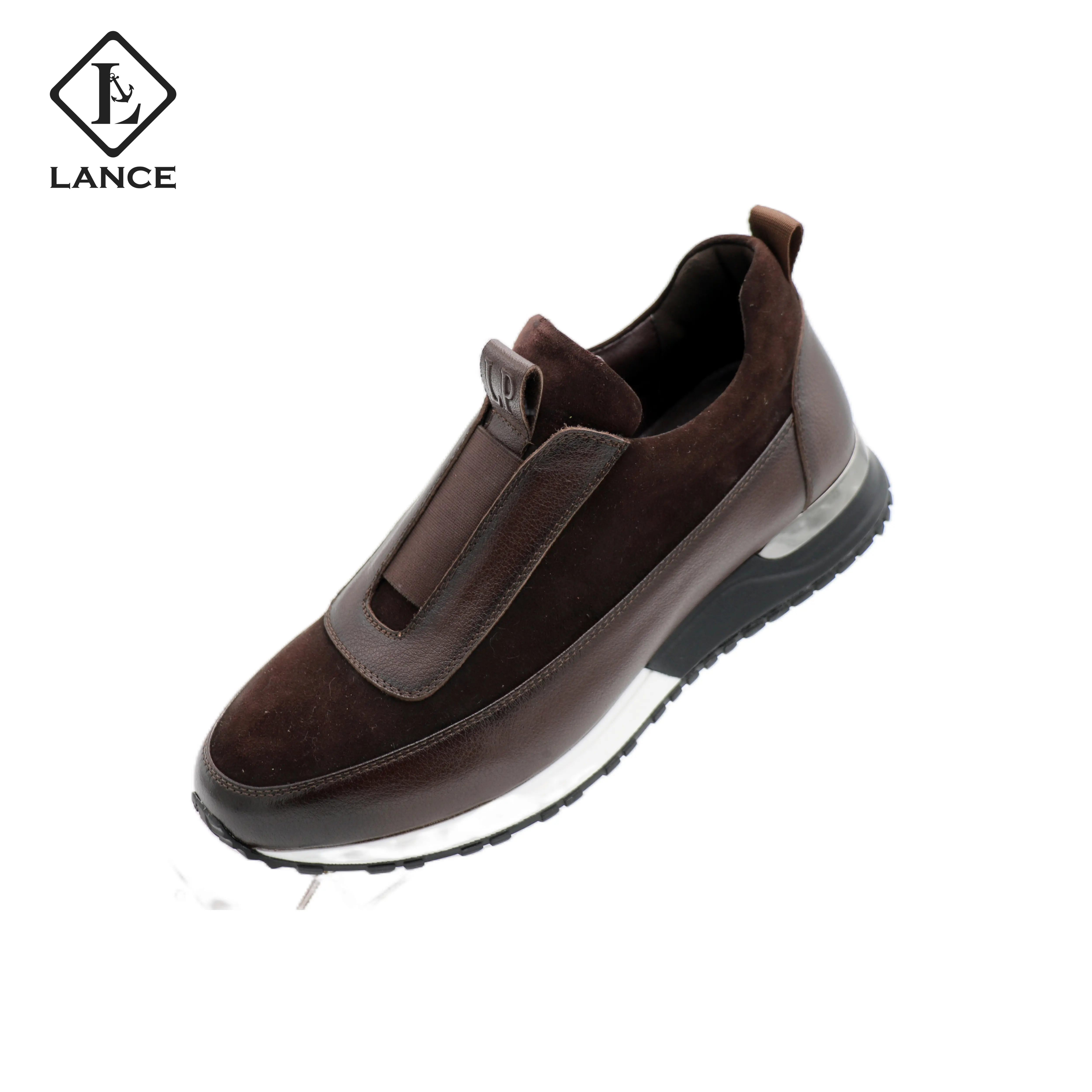 LANCI Custom Mens Genuine Leather Casual Sports Shoes Luxury Running Leather Sneakers For men