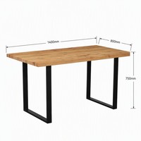 Table à manger carrée extensible en bois, style nordique moderne, finition mélamine MDF, structure métallique thermolaquée pour la maison et l'hôtel
