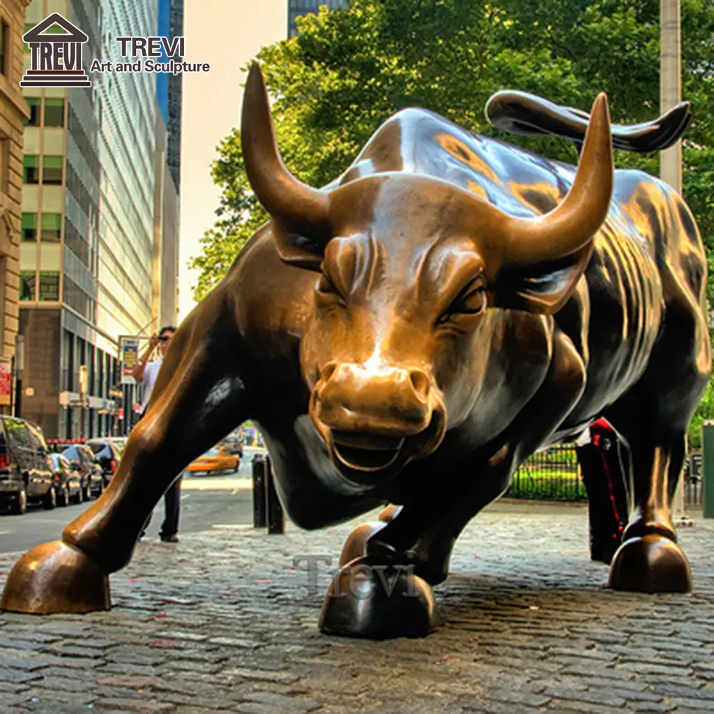 Kota dekorasi populer patung perunggu the Wall Street Bull patung hewan