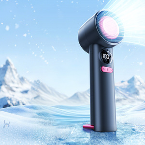 3 in 1 Handheld Turbo Fan High Speed USB Rechargeable <b>Mini</b> Fan Wearable <b>Desk</b> Fan with LED Display Portable Cooling Fan for Home - Product Image 1