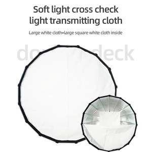 ร่มสะท้อนแสงแบบปากโค้งลึก KP90120,กล่องไฟอ่อนโหลดเร็วถ่ายภาพบุคคลในสตูดิโอสด - Product Image 2