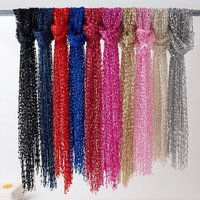 Écharpe ajourée en maille 38*170cm pour femme, châle scintillant léger ajouré pour soirée, fête, mariage