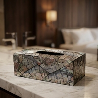 Boîte à mouchoirs en coquillage naturel - Design minimaliste moderne - Décoration de table basse élégante et luxueuse pour le salon - Usage domestique