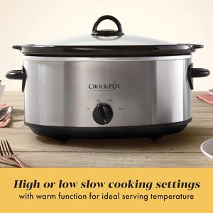 Crock-Pot <span class=keywords><strong>Mijoteuse</strong></span> manuelle de 7 litres, capacité pour 8 personnes, avec cuve amovible en grès, fonction maintien au chaud, compatible lave-vaisselle, nettoyage facile, en acier inoxydable - Product Image 3