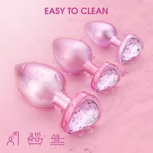 Juego de 3 Piezas de Tapones Anales de Cristal con Base de Diamante para Adultos, Kit de Entrenamiento Anal - Product Image 5