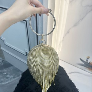 Newest Women's Geometric Rhinestone Gold Glitter Tassel Party Silver <b>Wedding</b> Luxury Ball <b>Clutch</b> Evening Bag - Product Image 5