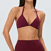 Soutien-gorge de sport à col halter, dos réglable, rembourrage amovible, respirant, séchage rapide, idéal pour le yoga, la danse et la gym