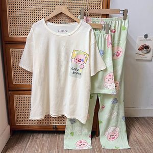 Sommer New Cartoon Rundhals ausschnitt Kurzarm Shorts Elastic Waist Pyjamas Set Drei Stück - Product Image 2