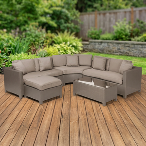 Rattan Wicker Outdoor <b>Corner</b> Modern Sectional Sofa <b>Set</b> for Conservatory Patio - Product Image 3