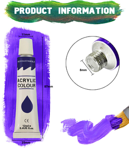 Juego de Pintura Acrílica Profesional de 24 Colores, Resistente al Agua, para Lienzo, 12/30/60 ml, Éxito de Ventas en Comercio Electrónico - Product Image 3