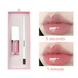 Set Hadiah Makeup Grosir OEM, Set Lip Liner dan Lip Gloss, Set Minyak Lip Plumper Pengubah Warna dengan Logo Kustom - Product Image 6