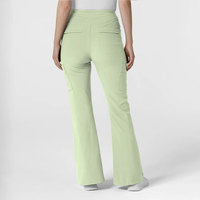 Tenue médicale personnalisée OEM pour femme : Blouse extensible à col en V et pantalon évasé taille haute – Idéale pour infirmières hospitalières