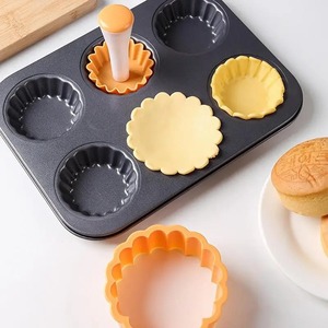 Juego de tamper para tartas, tamper para galletas con forma de flor, antiadherente, apto para alimentos, reutilizable, desmontable, herramienta para hornear pasteles y repostería, molde para tartaletas de huevo - Product Image 5