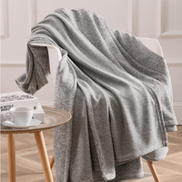 Couverture en polaire polyester Qualisub 50x60 pouces, grise, pour sublimation, type jersey, pour impression personnalisée