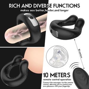 Penisring Vibrator aus Silikon Gummi Männerprodukte Starke Vibration Ejakulationsverzögerung Cockring für Männer Erwachsenen-Sexspielzeug - Product Image 2