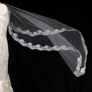 刺繍フラワースタイルのウェディングヴェイルフランスレース生地 - Product Image 2