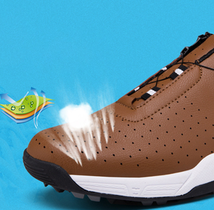 Zapatos de Golf Impermeables para Hombre, con Púas, Ligeros, Transpirables, Duraderos, de Cuero, para Entrenamiento al Aire Libre, para Todas las Temporadas, Talla Grande - Product Image 5