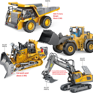 1:20 aleación 2,4 Ghz 11 canales <span class=keywords><strong>Rc</strong></span> excavadora juguete <span class=keywords><strong>Control</strong></span> remoto camión Juguetes Juegos de excavadora con música y sonidos <span class=keywords><strong>RC</strong></span> construcción - Product Image 1
