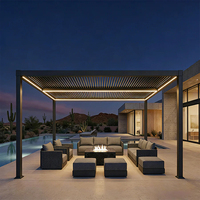 Kits de système de toiture à persiennes étanches avec stores électriques, pergola bioclimatique en aluminium pour jardin, gazebo, pavillon
