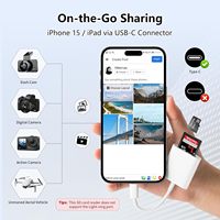 SD ve Kart Okuyucu USB-C, iPhone/iPad ve Dijital Fotoğraf Makinesi için Tak ve Çalıştır, Uygulama Gerekmez