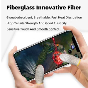 Bạc Sợi Thủy Tinh Di Động Trò Chơi Ngón Tay Tay Áo Chống Mồ Hôi Thoáng Khí Màn Hình Cảm Ứng Ngón Tay Bìa Cho Pubg Huyền Thoại Dao ra - Product Image 3