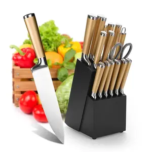 Altın mutfak bıçağı seti 16 adet biftek bıçağı setleri TENCERE SETİ