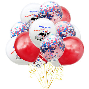 15개 12인치 라텍스 자동차 모양 프린트 만화 콘페티 풍선 귀여운 베이비 샤워 장식 어린이 생일 선물 - Product Image 4