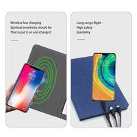Journal intime intelligent OEM ODM, classeur moderne en cuir PVC/PP à spirale A5/A6 mignon, chargeur sans fil, banque d'alimentation économique