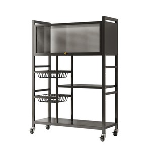Estante de Almacenamiento de Cocina de Metal de 5 Niveles con Ruedas, Diseño a Prueba de Polvo para Organización de Frutas y Verduras - Product Image 6