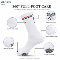 Chaussettes de sport professionnelles en spandex pour l'hiver, pour hommes et femmes - Chaussettes épaisses à semelle en tissu éponge antidérapantes pour la course à pied, le fitness, le badminton et le tennis