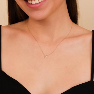 Nouveautés : Collier Pendentif Fer à Cheval en Argent Plaqué Or 14 carats avec Zircon Cubique Brillant, Bijoux de Mode Exquis pour Femme - Product Image 4