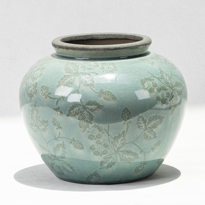 Jarrón de Cerámica Art <span class=keywords><strong>Deco</strong></span> con Esmalte Agrietado y Diseño de Granos de Fresa, Decoración Contemporánea para el Hogar, Opciones de Varios Tamaños, Color de Granos Intercambiable - Product Image 1