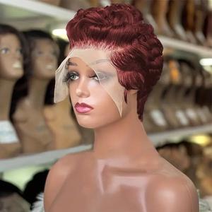Perruques Pixie Courtes Livraison Gratuite 13x4 Lace Frontale <span class=keywords><strong>Cheveux</strong></span> Humains Vierges Perruque <span class=keywords><strong>Coupe</strong></span> <span class=keywords><strong>Courte</strong></span> Bouclée Remy <span class=keywords><strong>Cheveux</strong></span> Humains - Product Image 4