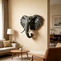 Sculpture personnalisable en forme d'éléphant BZY pour la décoration murale de la maison, grande sculpture en résine pour les murs extérieurs des bâtiments