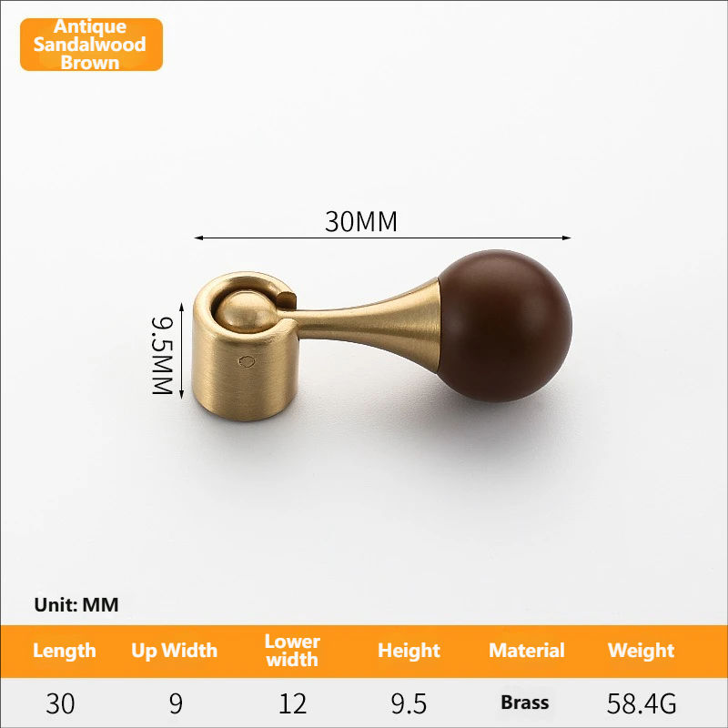 617#Bague Antique Brun Bois de Santal