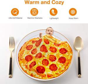 Coperta Pizza Double Face, Divertente Coperta a Tema Cibo Realistico, Plaid per Bambini e Adulti - Product Image 5