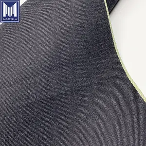 sparkling effect gold line 15oz selvedge denim fabric price per meter in bangladesh