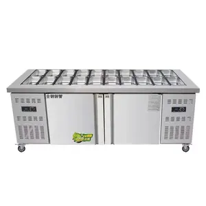 Salada mesa comercial entalhado refrigerado frutas geladeira freezer pizza bancada frio prato display gabinete chiller