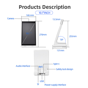10.1 inch RK3288 <span class=keywords><strong>Android</strong></span> kiosk dọc khách hàng thông tin phản hồi máy tính bảng 1280*800 Độ phân giải thân thiện tương tác chân dung cho thang máy - Product Image 4