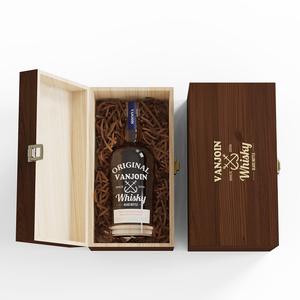Carafe à whisky en verre clair vide imprimé <span class=keywords><strong>de</strong></span> logo personnalisé <span class=keywords><strong>bouteille</strong></span> en verre pour vodka gin liqueur en <span class=keywords><strong>coffret</strong></span> cadeau en bois - Product Image 6