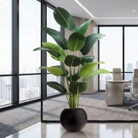Décoration d'arbre bananier artificiel avec pot, plante bananier artificielle de luxe pour le salon, l'hôtel, le jardin, la décoration intérieure